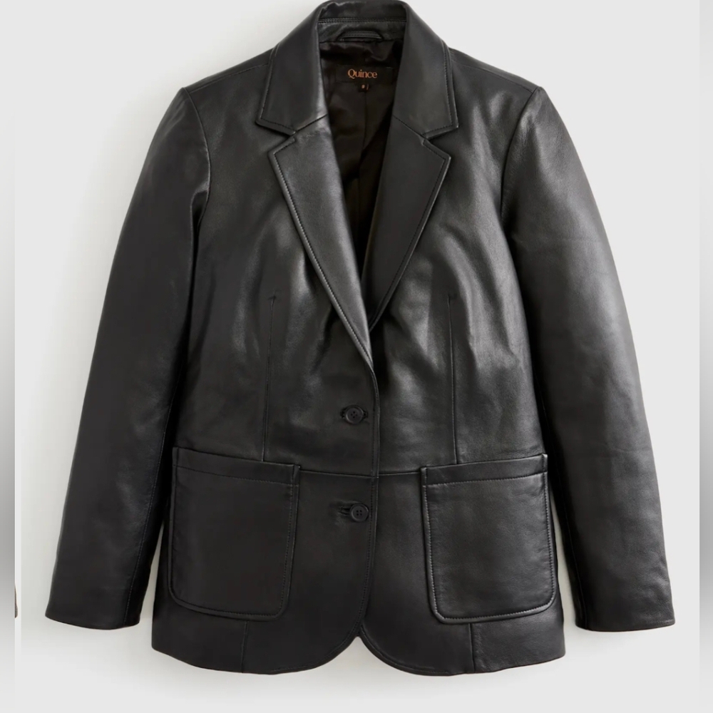 Quince Women's Black Leather Jacket